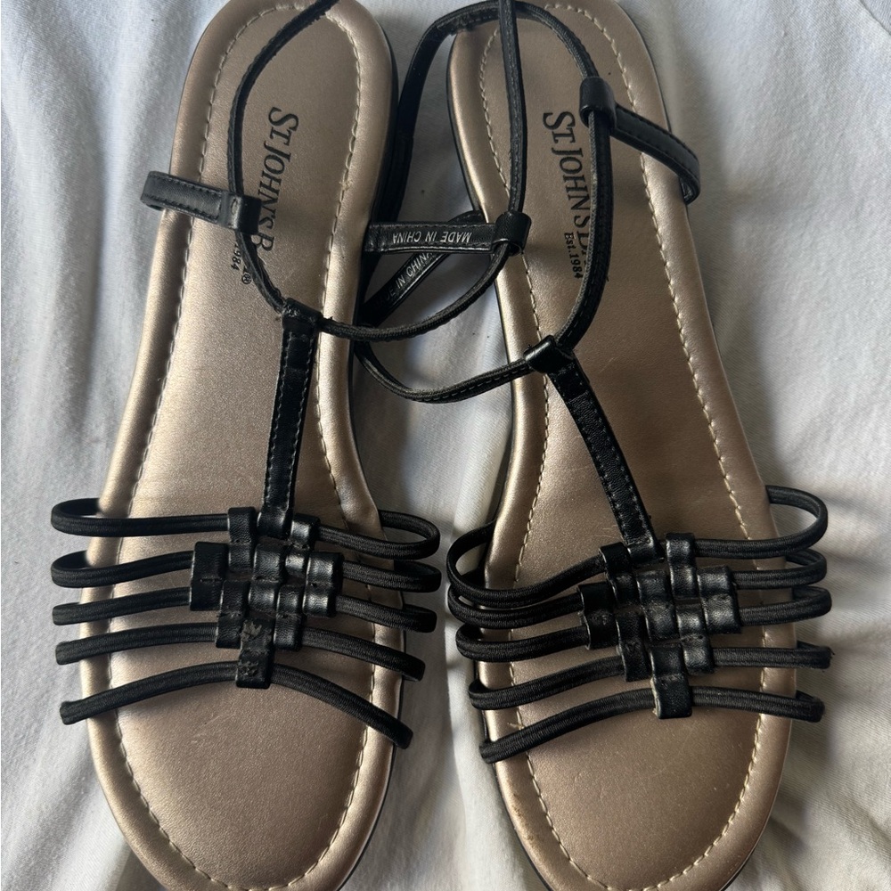 St. John's Bay Black Strappy Sandals